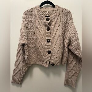 Free People bonfire cardigan silver feather, L